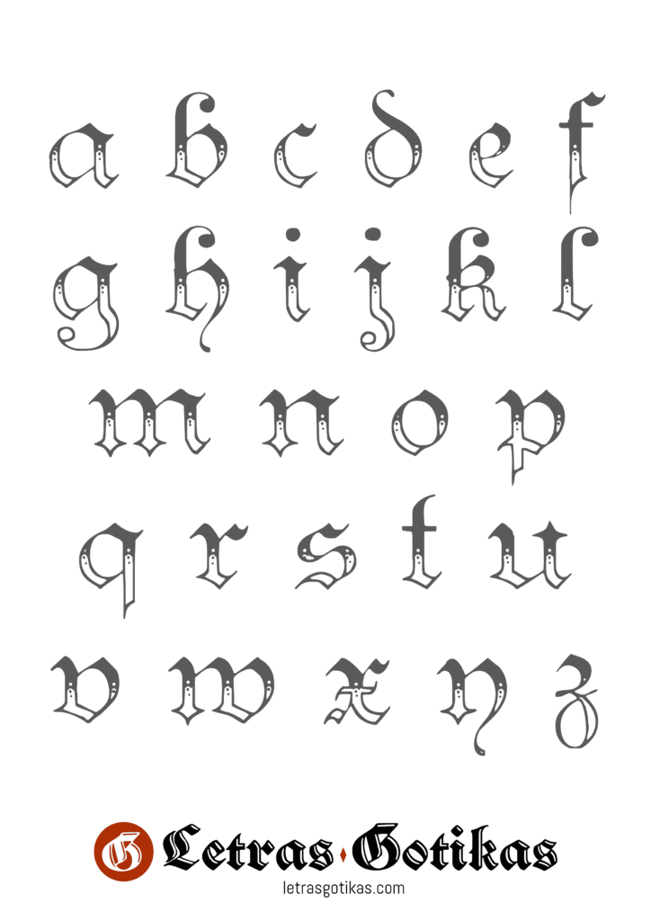 abecedario letra gotica minuscula