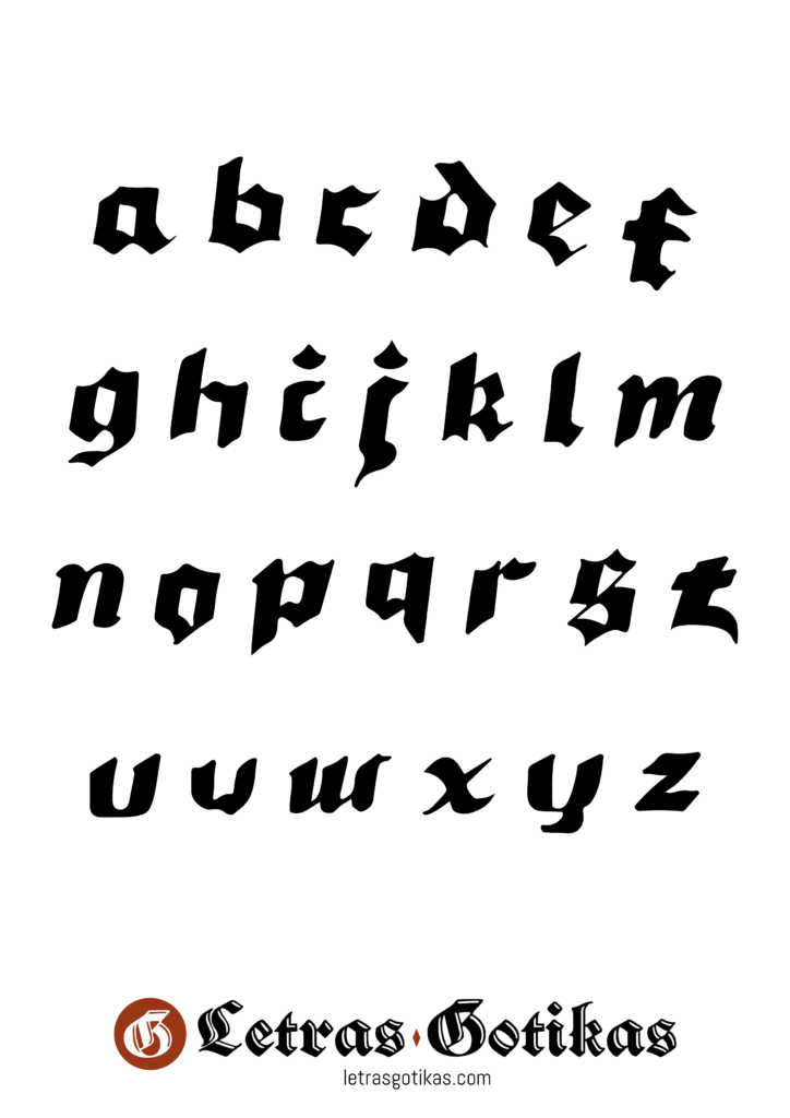alfabeto gótico cursivo